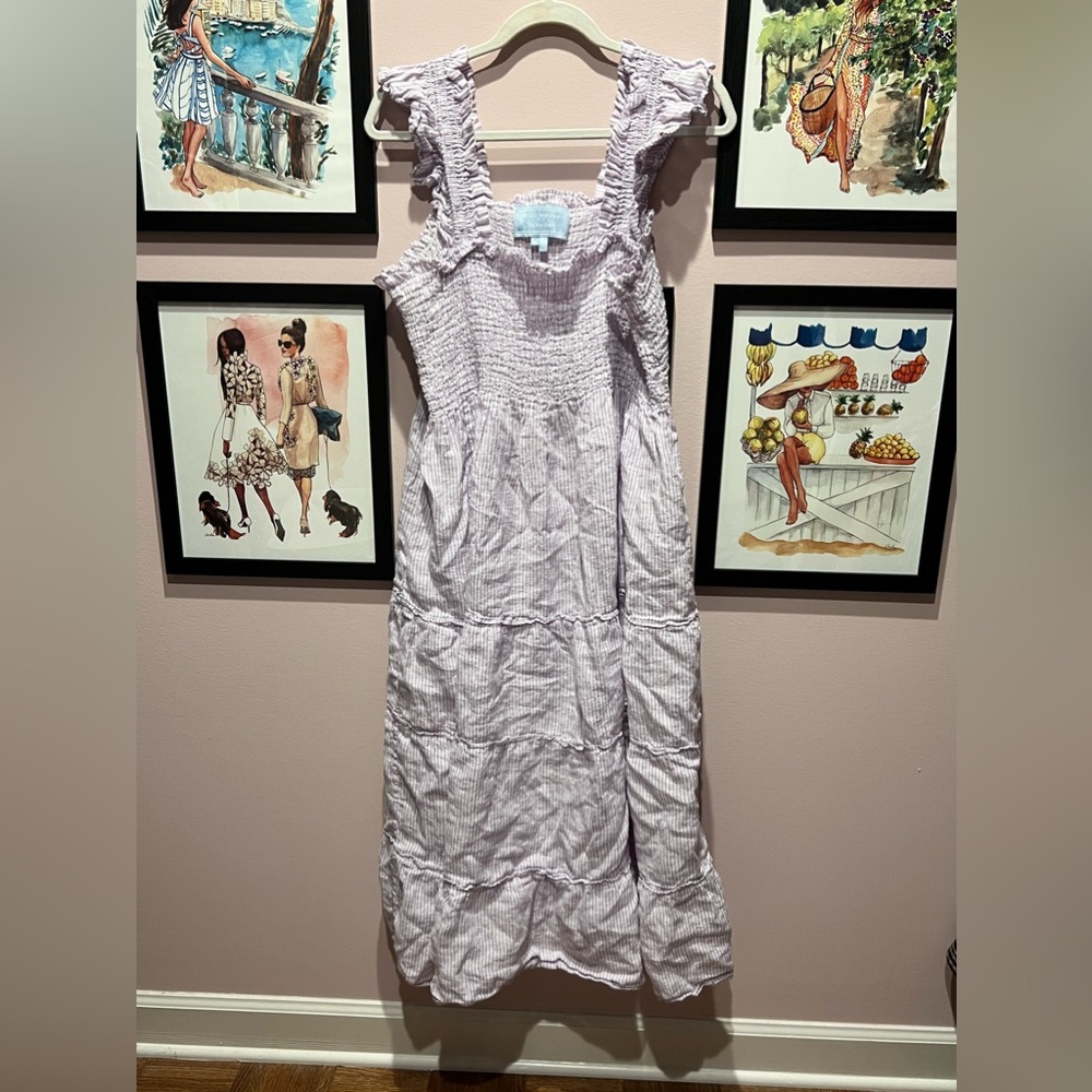 Hill House Lavender Stripe Ellie Nap Dress - Picture 2 of 4